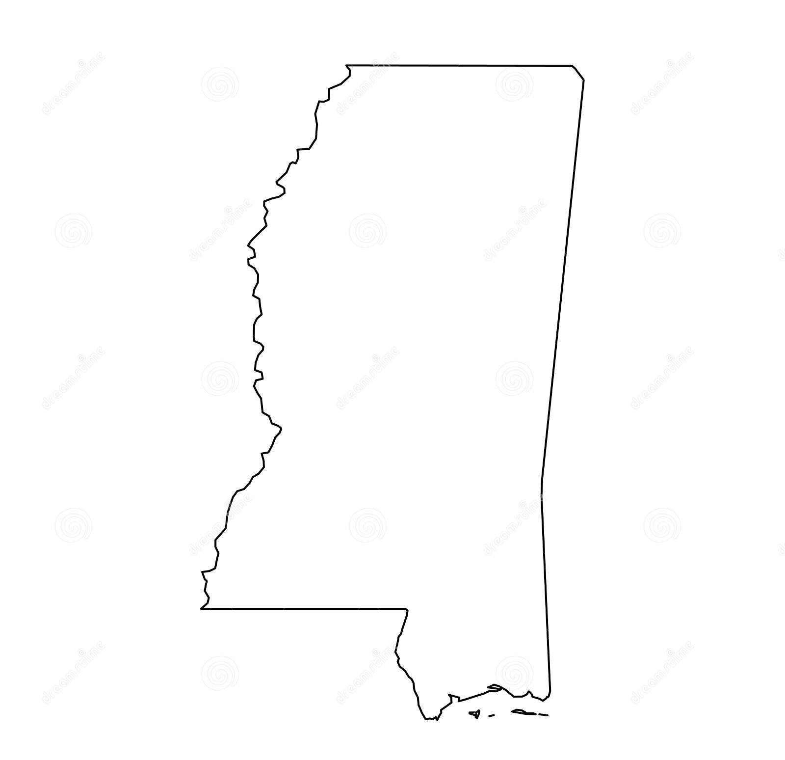 Mississippi-outline-map