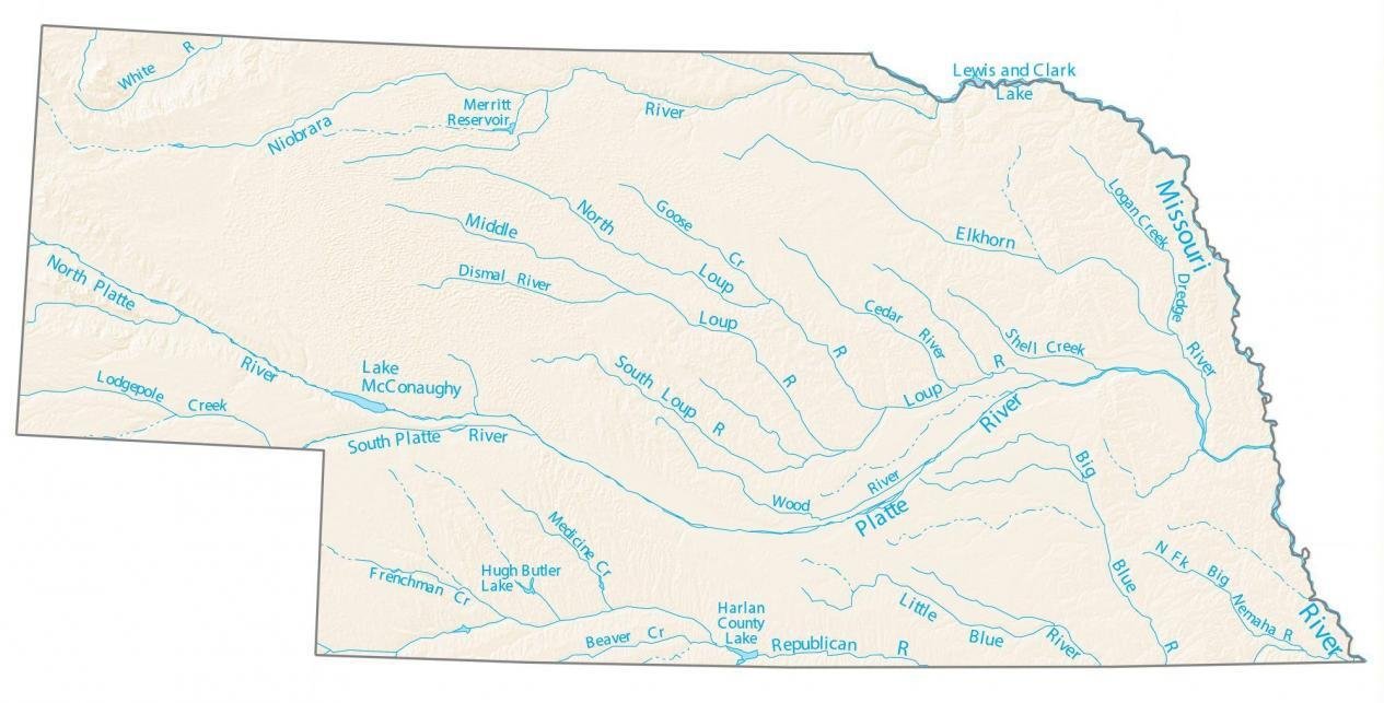 Nebraska-rivers-map