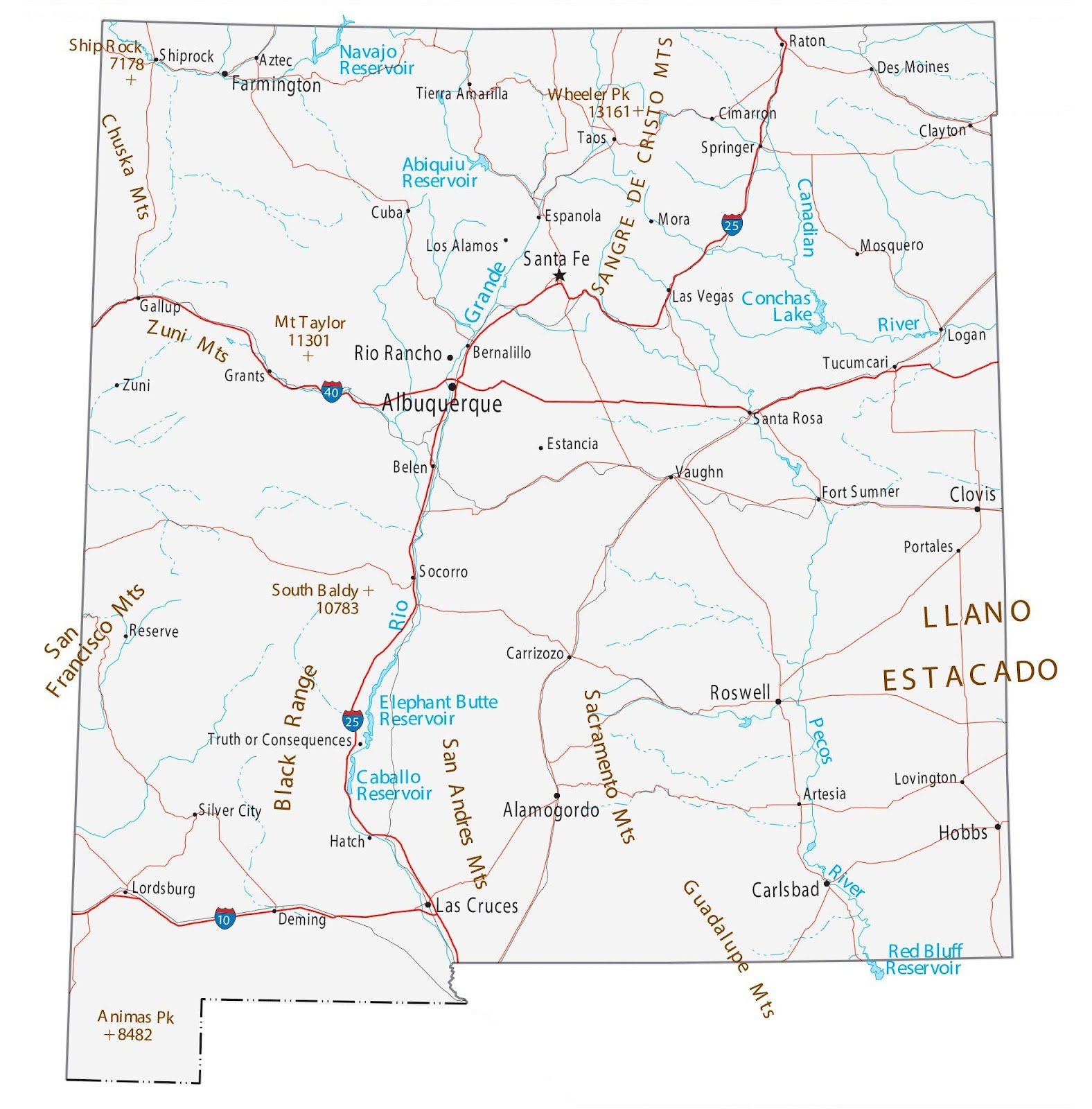 New-mexico-map-with-cities