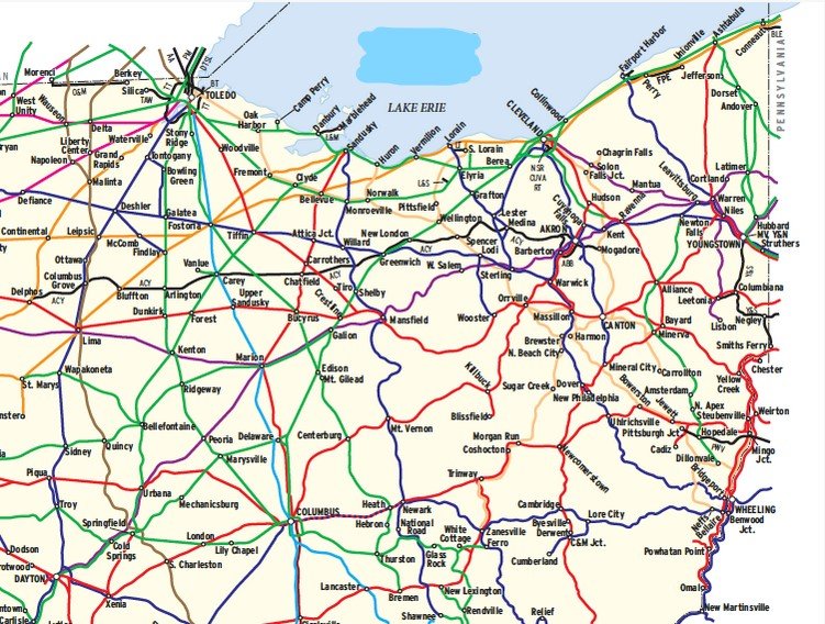 Free Ohio Railroad Map And The 8 Major Railroads In Ohio