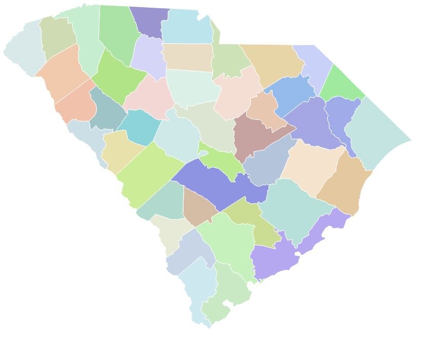 South-carolina-county-map