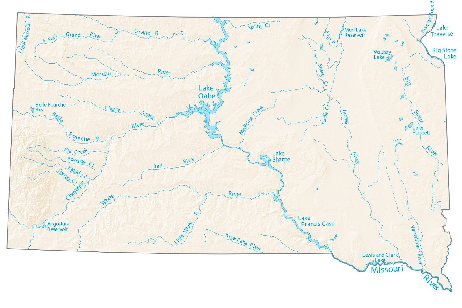 South-dakota-rivers-map