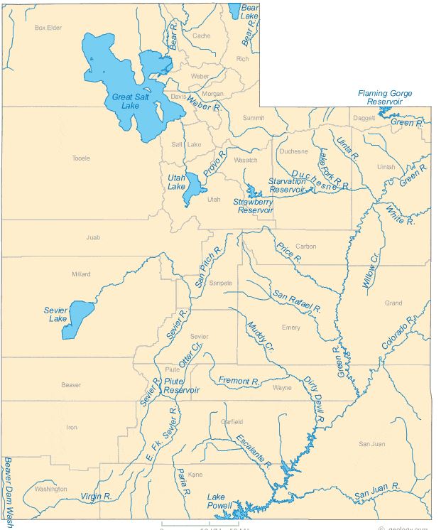 Utah-rivers-map