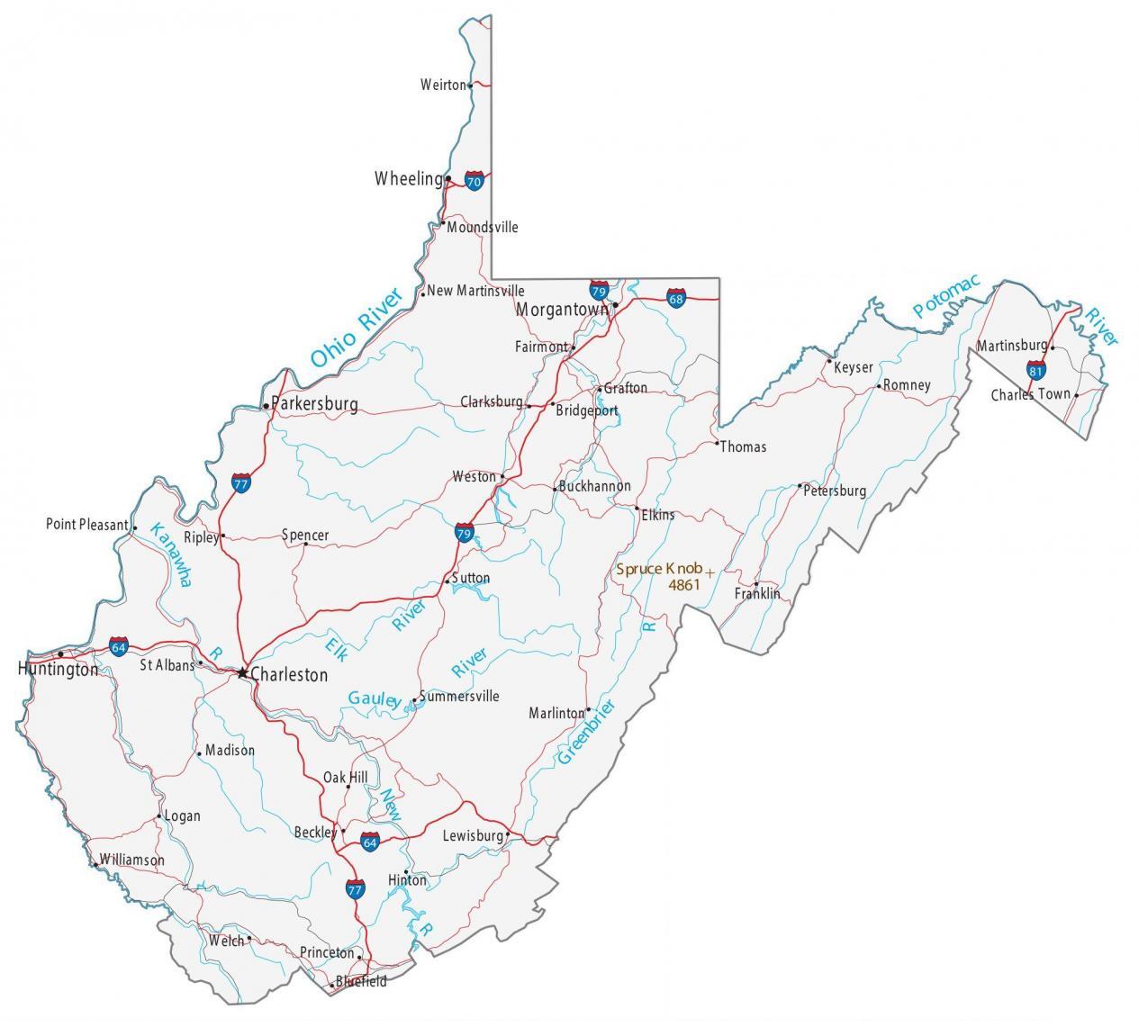West-virginia-map-with-cities