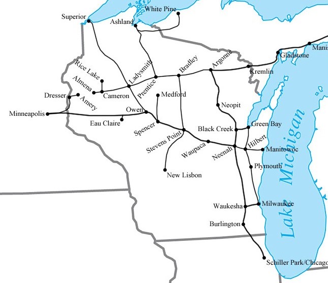 Free Wisconsin Railroad Map And The 8 Major Railroads In Wisconsin