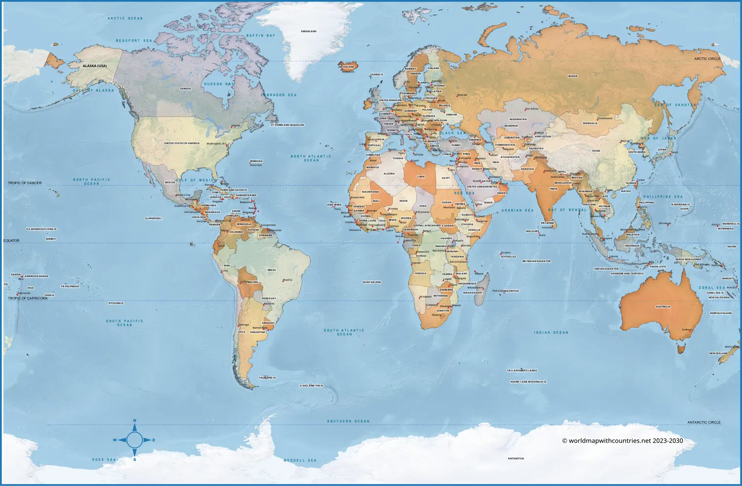 Educational World Map Resource for All Ages. Large, blank, foldable