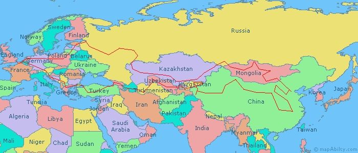 Map Of Europe And Asia