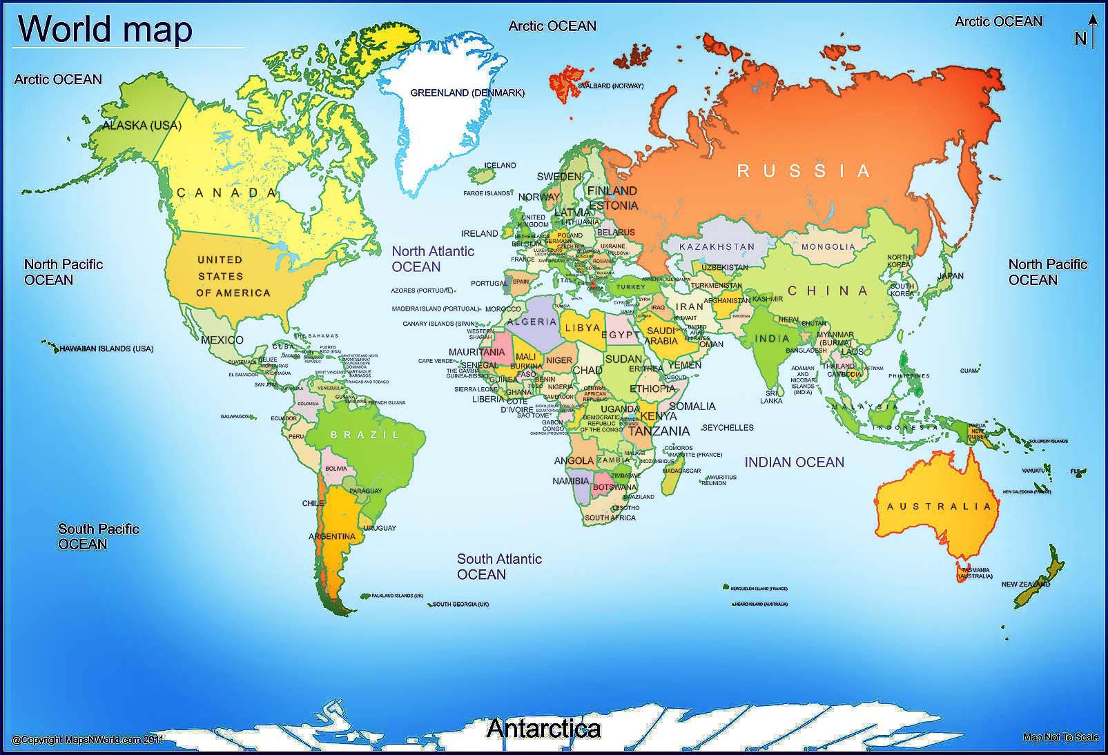 Blank Printable World Map With Countries Capitals