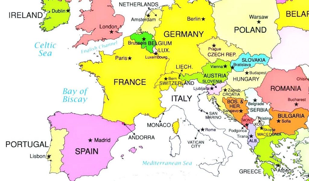 Map Of Europe With Cities,Geographical Map Of Europe,
