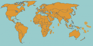 world countries orange | World Map With Countries