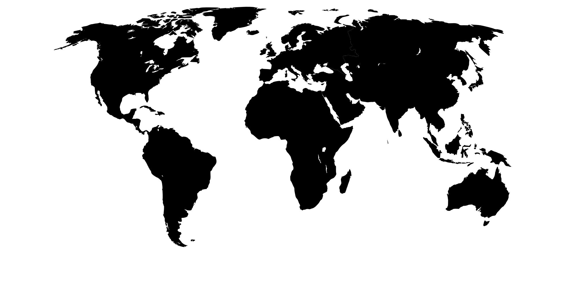 World Map With Black And White Outline,Blank Map Of World Continents