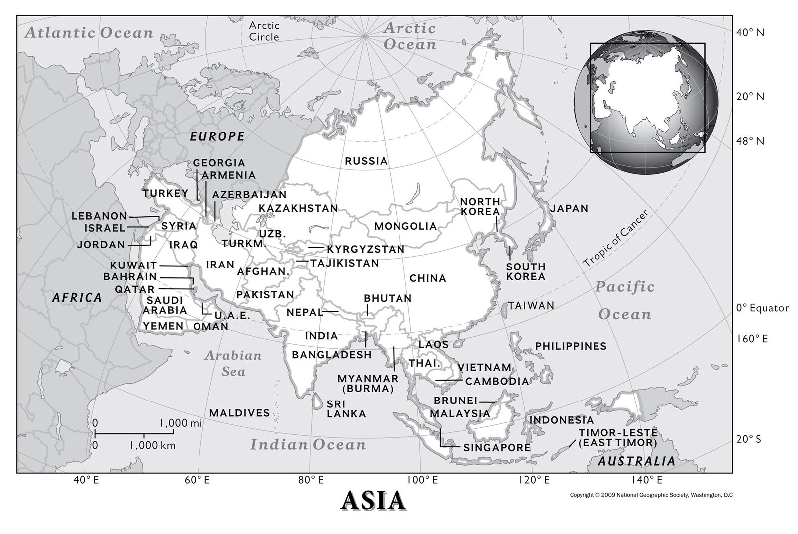 Download Free Detailed Map of Asia Continent World Map With Countries