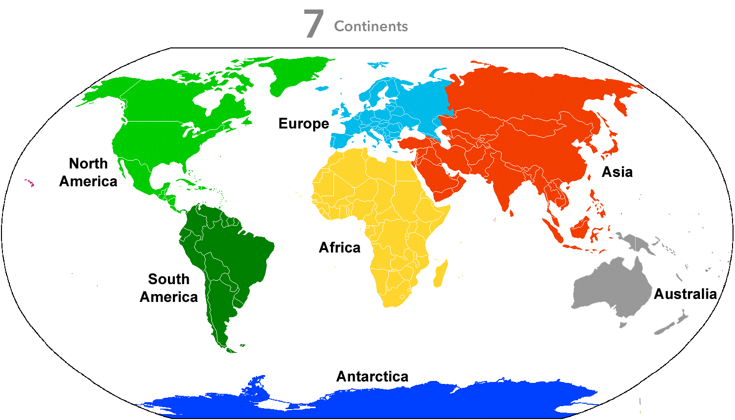 7 Continents Map,Continents Of The World