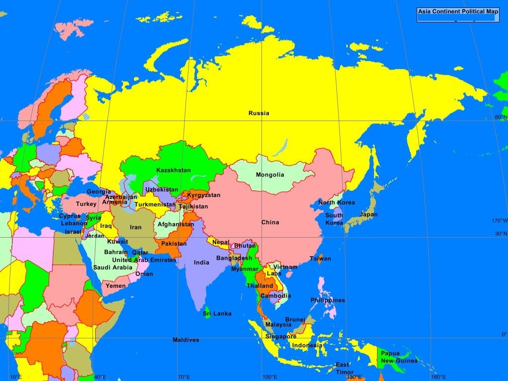 Blank Map of Asia Political