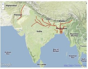 South Asia Map Rivers
