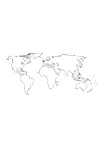 Outline Map Of The World With Continents pdf | World Map With Countries