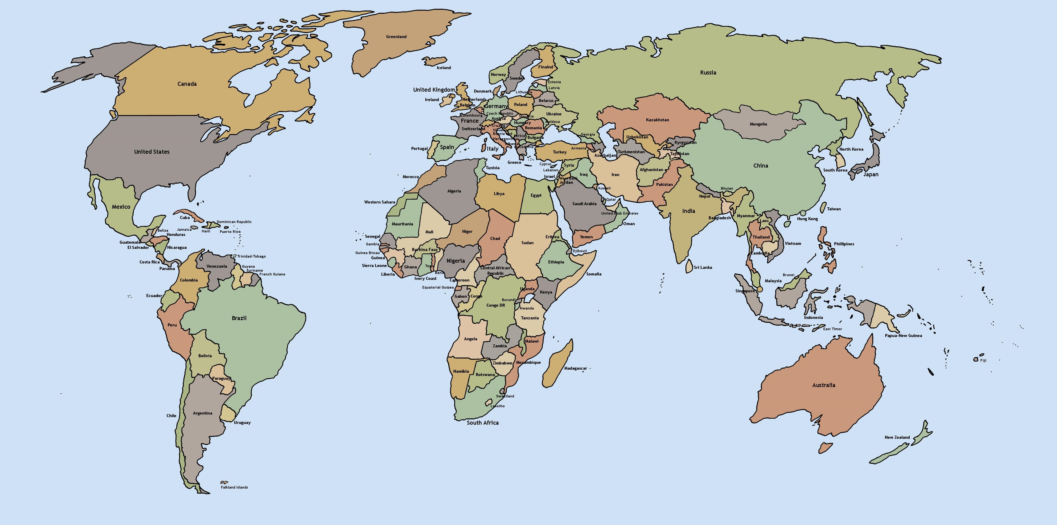 Free Printable World Map Pdf