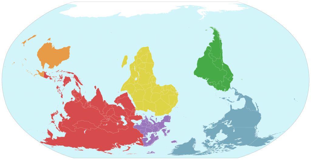 Seven_continents_world_upside_down.svg | World Map With Countries