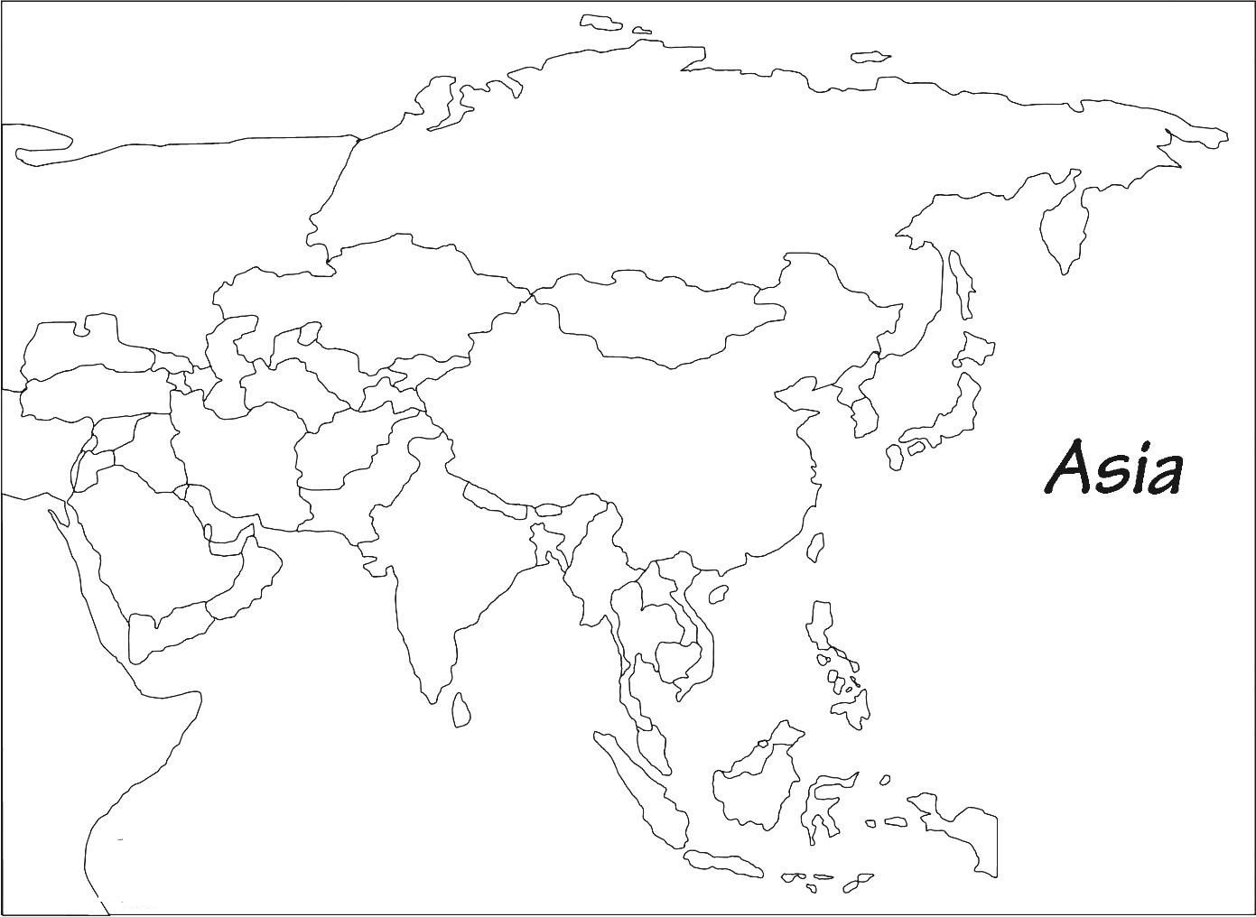 Map of Asia Continent with Countries
