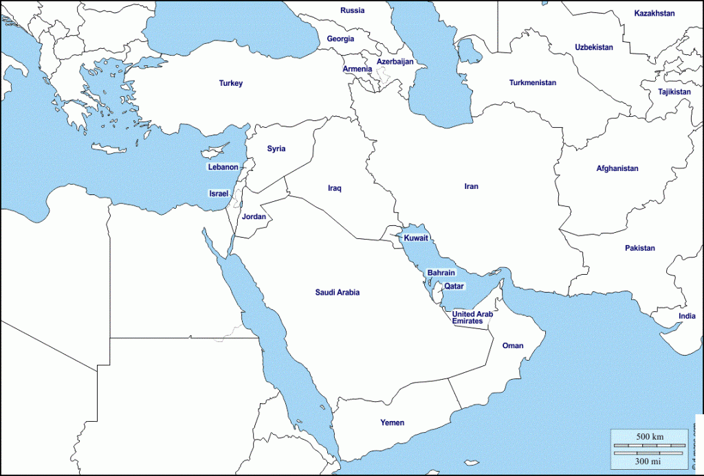 West Asia Blank Map