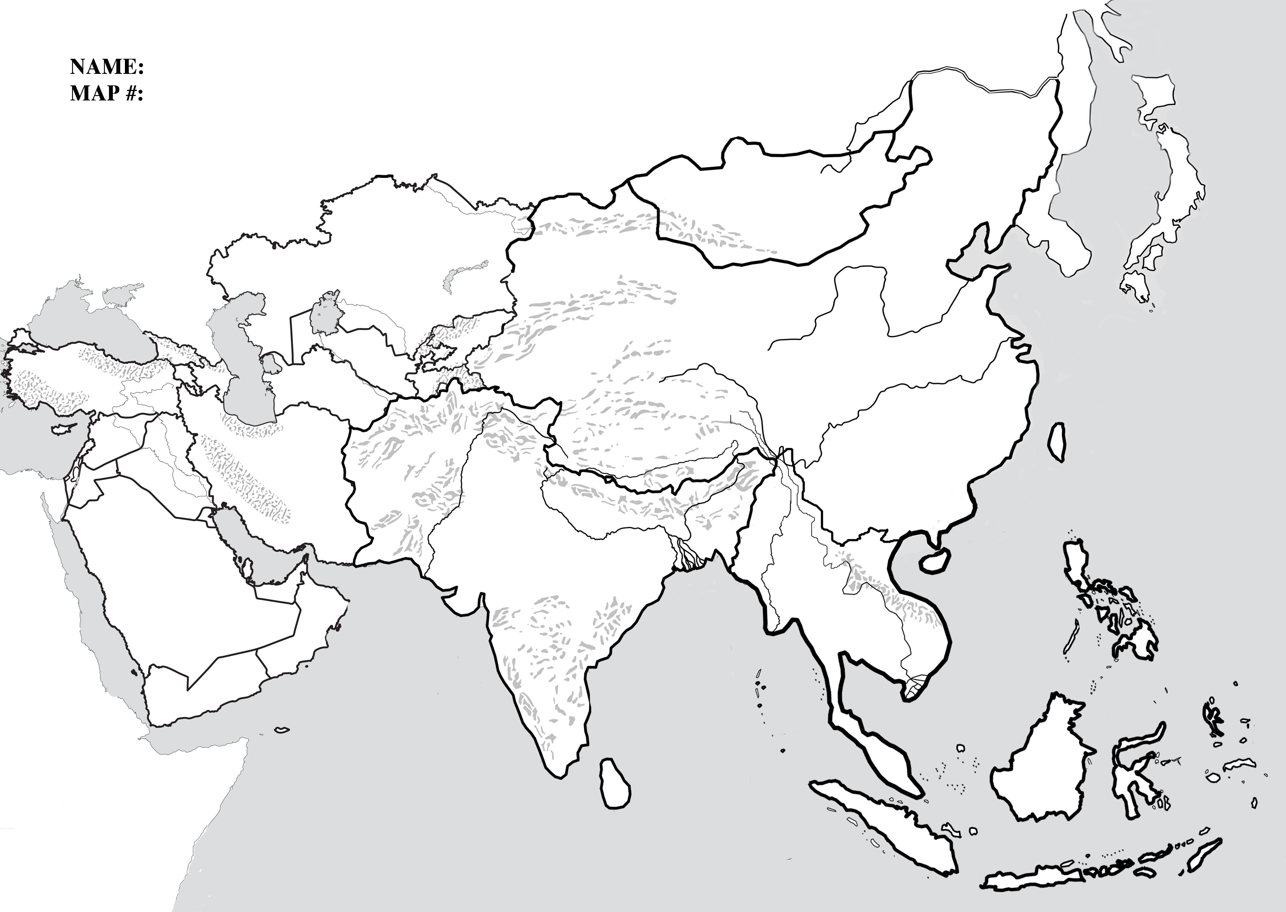 Asia Physical Map Quiz