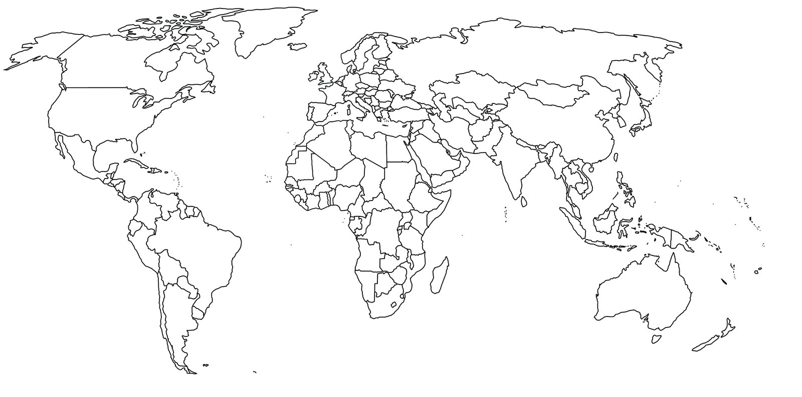 Free Sample Blank Map of the World with Countries 2022 World Map With Countries