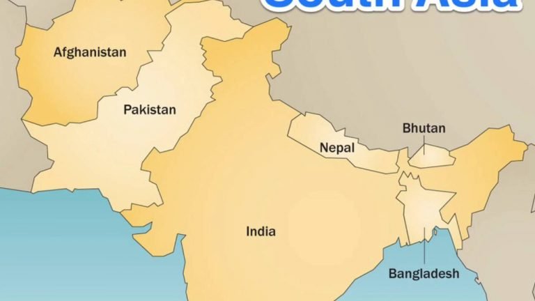 6 Free Printable Labeled South Asia Physical Map With Countries PDF ...