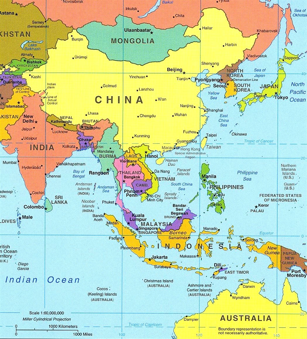 5 Free Printable Southeast Asia Map Labeled With Countries PDF Download   Southeast Asia Map Political 10 Southern And Eastern Quiz 