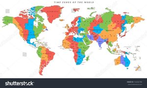 stock vector vector detailed world map with time zones and countries 4 | World Map With Countries