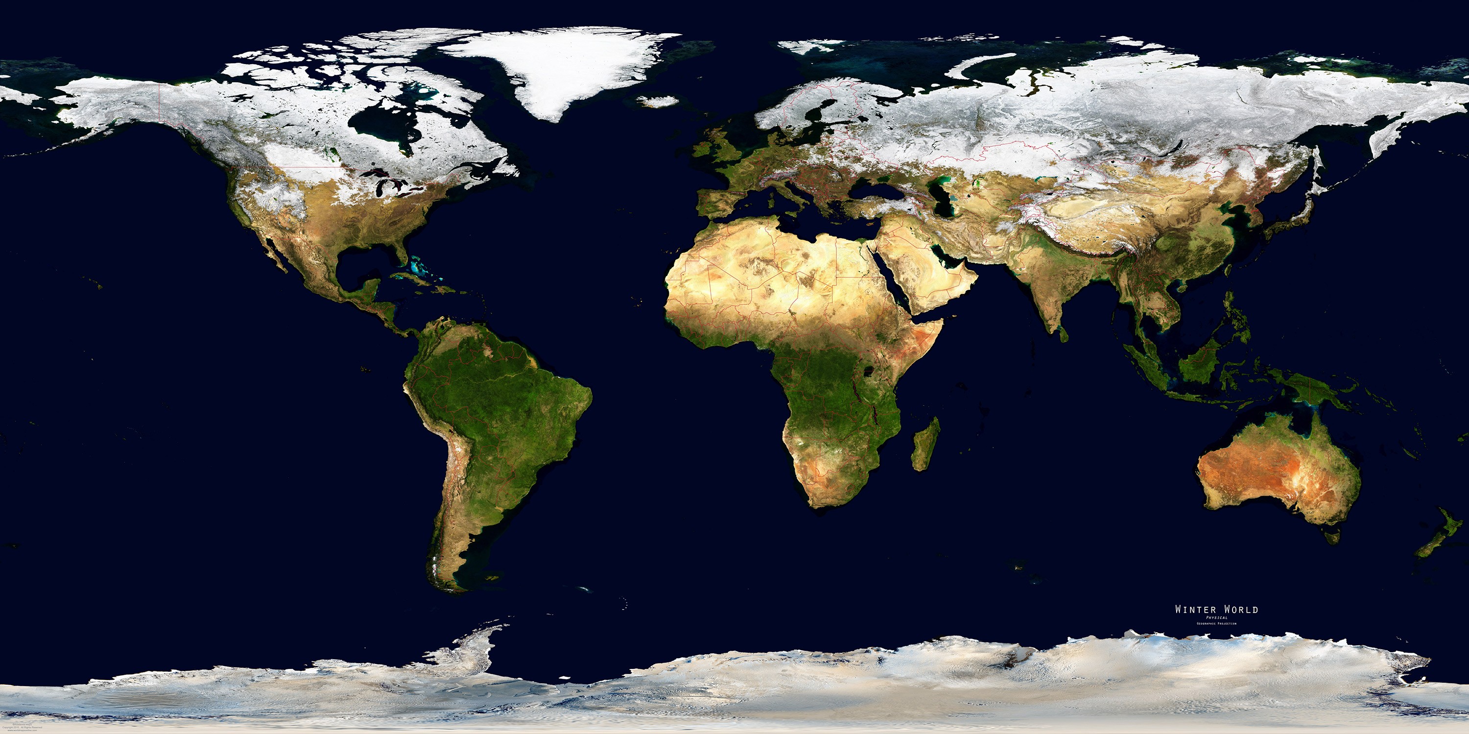 WORLD MAP SATELLITE VIEW