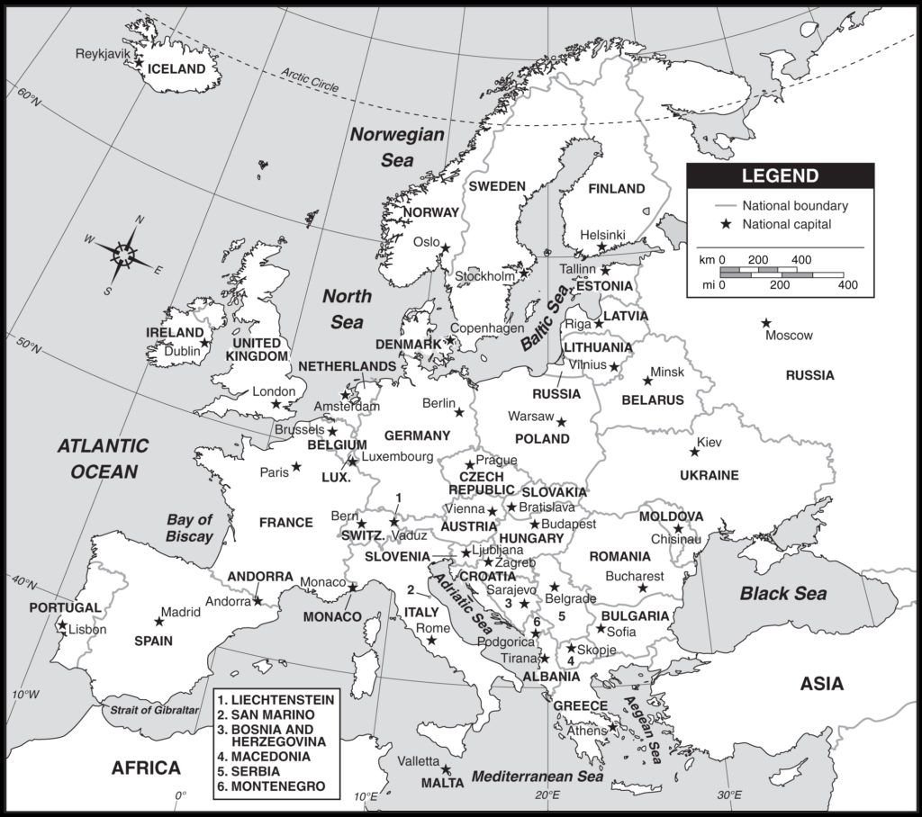 4 Free Full Detailed Printable Map Of Europe With Cities In Pdf World