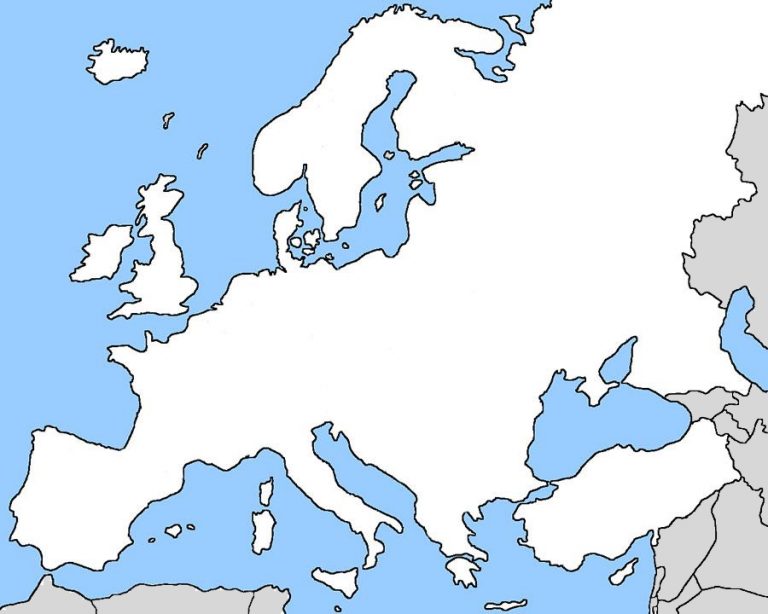 5 Handy Full Large HD Blank Map Of Europe World Map With Countries   807186 Graymap 768x614 