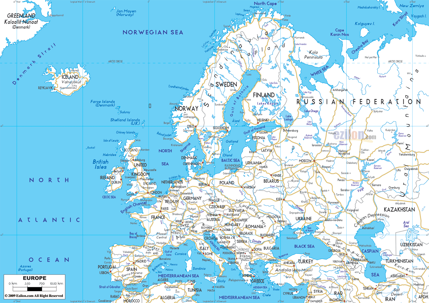 printable europe travel map