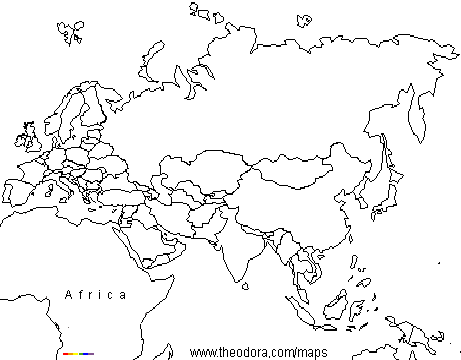 Map of Europe and Asia