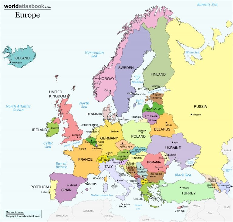 5 Free Large Printable Map Of Northern Europe With Countries