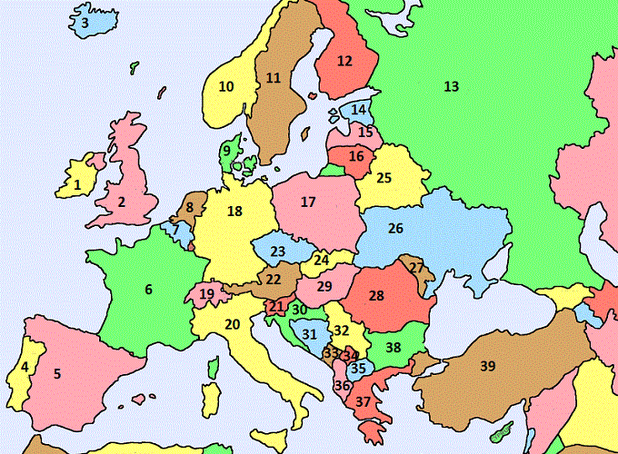 Blank Europe Map Quiz
