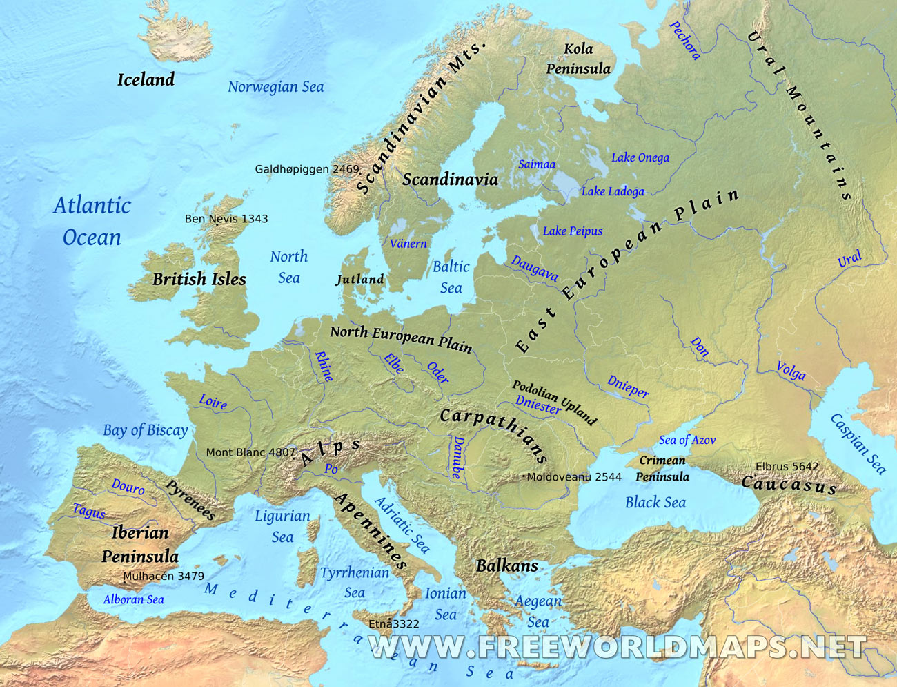 5 Free Large Physical Map Of Europe Physical Europe Map World Map