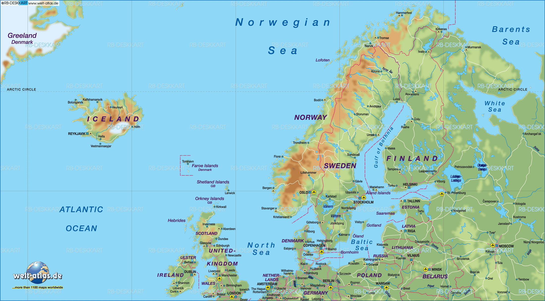 5 Free Large Printable Map Of Northern Europe With Countries