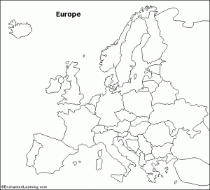 Map of Europe Outline Printable