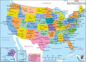usa major cities map | World Map With Countries