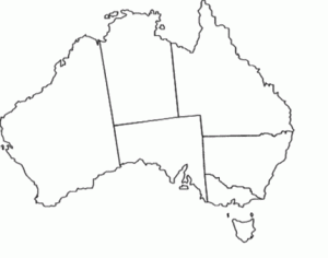 Blank Map of Australia Printable