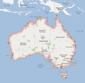 Map of Australia with Countries