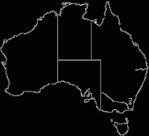 Blank Map of Australia with States