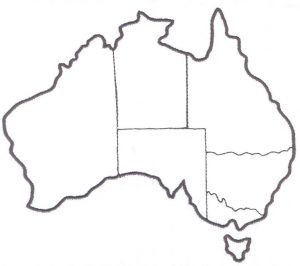 Political Map of Australia Outline