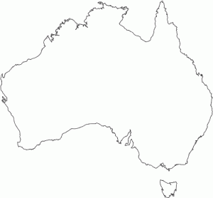 Map of Australia Outline Printable