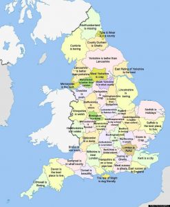 Google Map of UK Counties