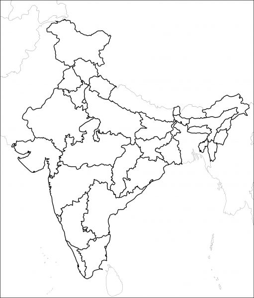 india political map pdf blank