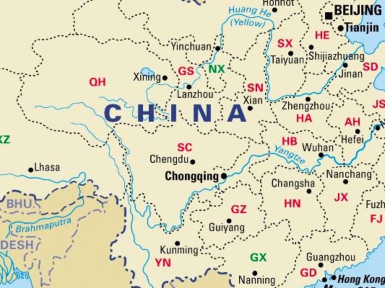 8 Free Printable China Physical Maps World Map With Countries Labeled Map 1 768x576 