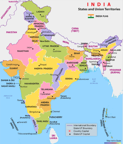 India Map With States Pdf Free Printable & Blank India Map with states in PDF | World Map 