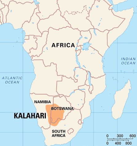 Map of Kalahari Desert 